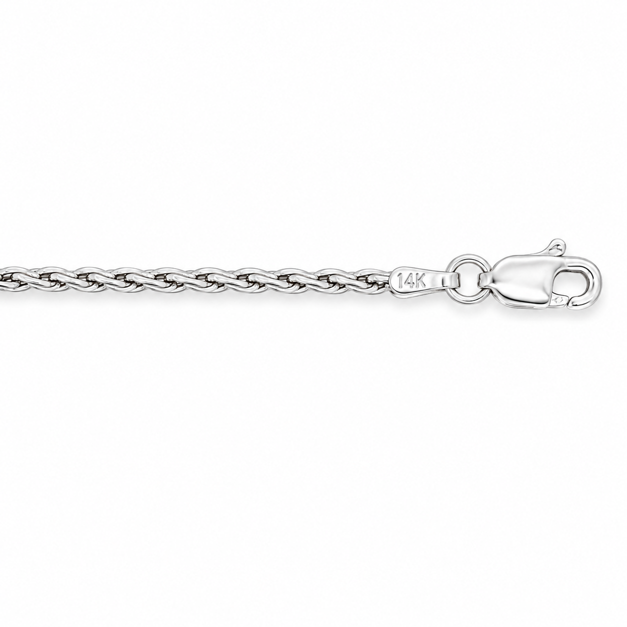 14k white gold 1.5mm elongated
