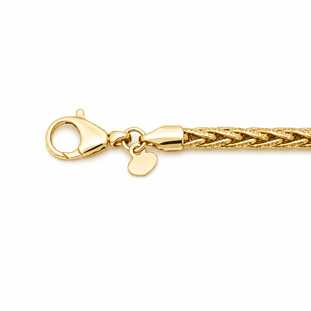 14K Yellow Gold Wheat Link Chain Bracelet