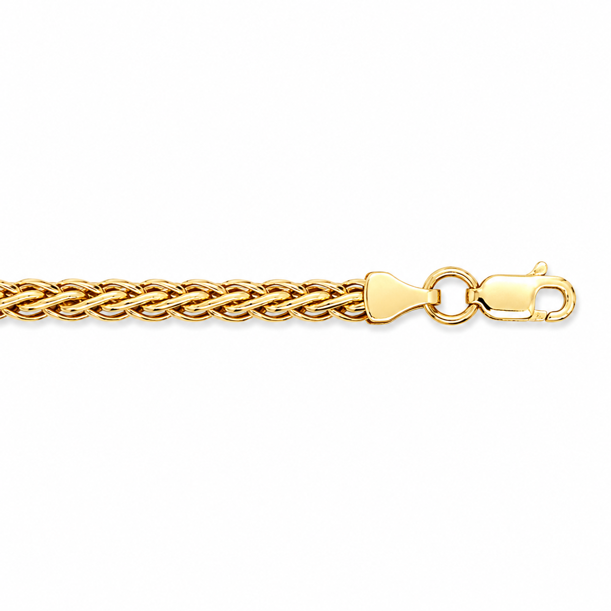14k Yellow Gold 4.56mm Semi-Solid Woven Link 8" Bracelet