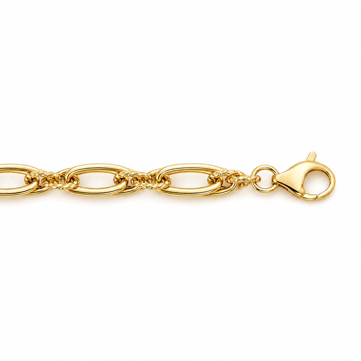 14K Yellow Gold Oval Link Chain Bracelet