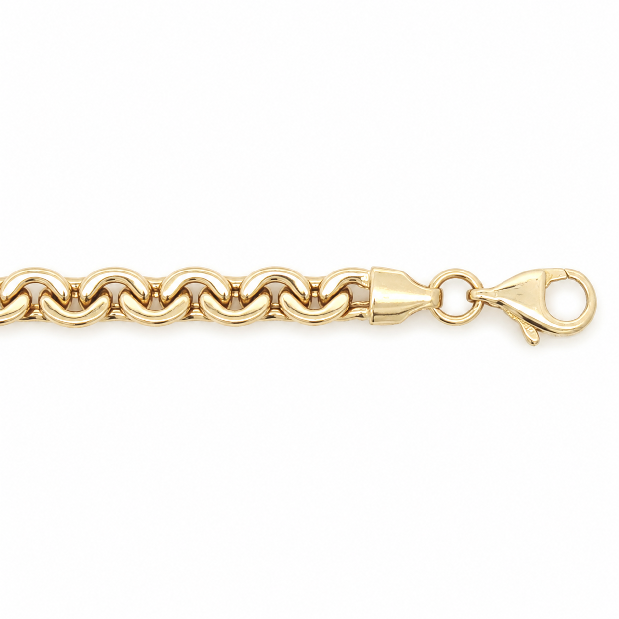14K Yellow Gold Fancy Link Chain Bracelet