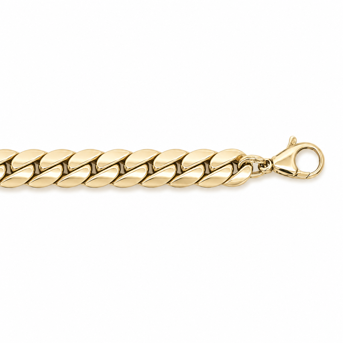 14K Yellow Gold Curban Link Chain Bracelet