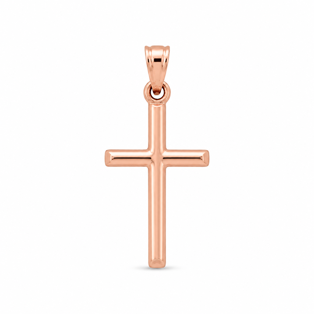 10k Rose Gold Small 21x11.8mm Cross Pendant Charm