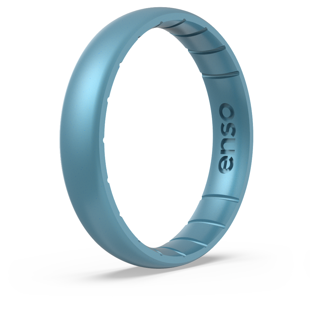 ENSO Silicone Ring- Blue Topaz, SZ 7