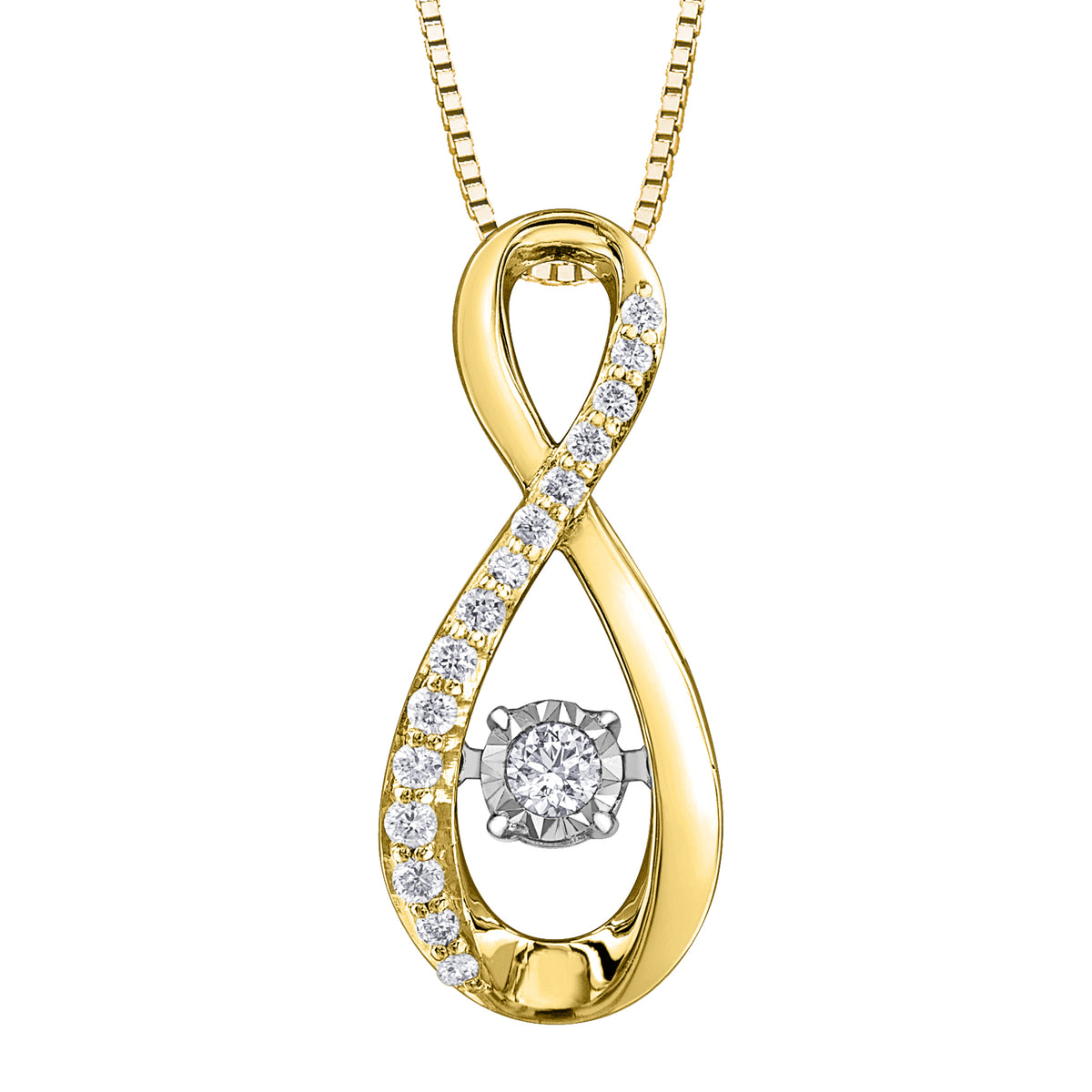10 Karat Infinity Diamond Pendant, 0.03 TDW