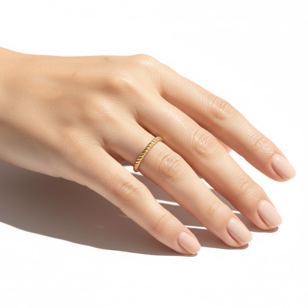 10K Spiral Pattern Ring