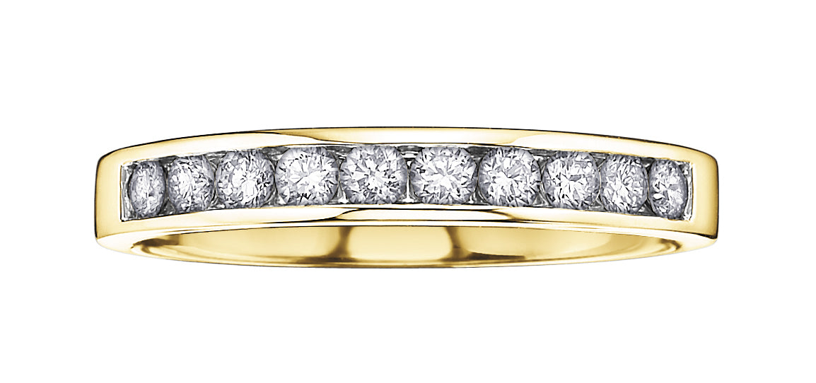 14 Karat Channel Set Diamond Band, 0.10 TDW
