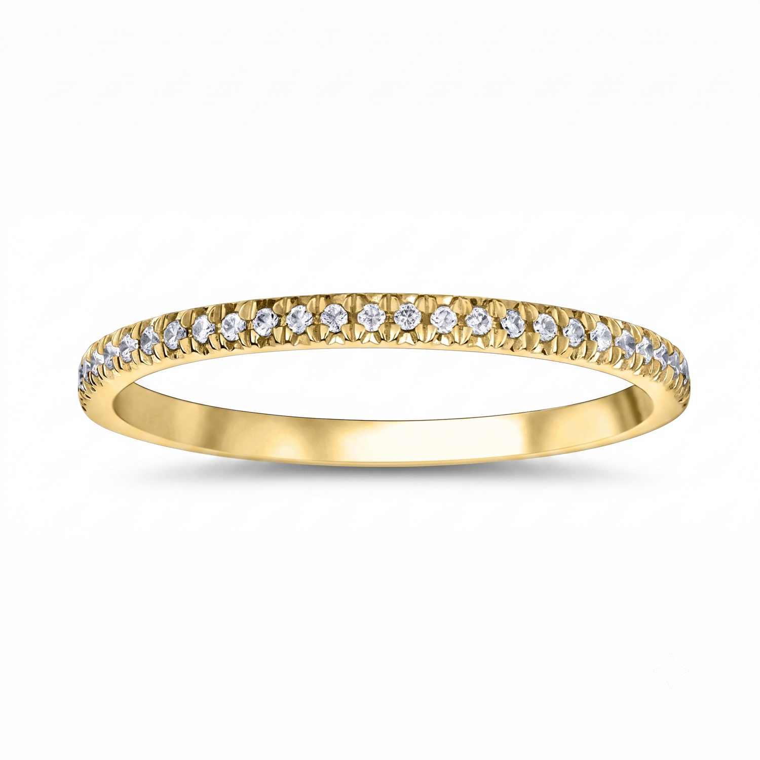 10k Yellow Gold 0.10ctw Stackable Natural Diamond Band