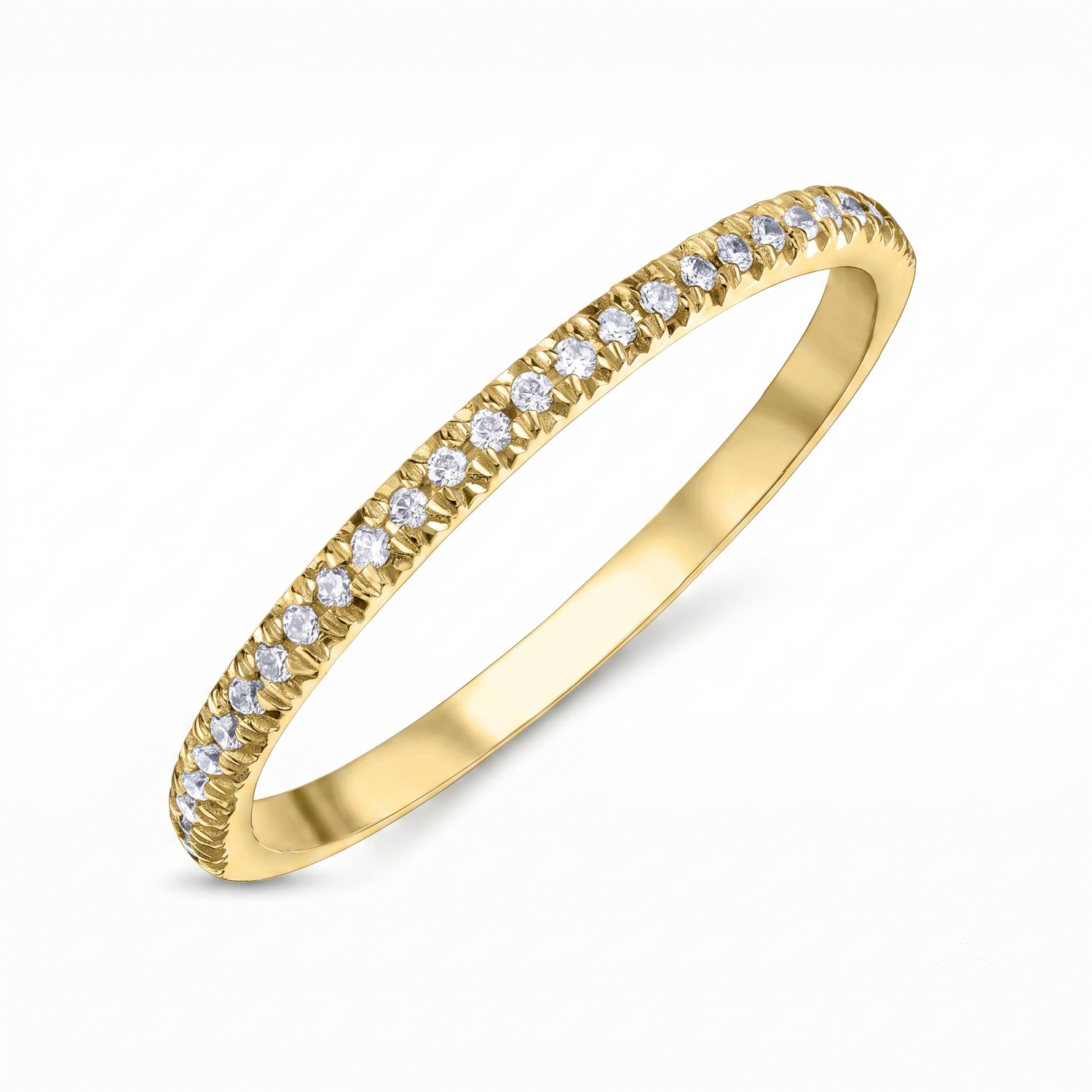 10k Yellow Gold 0.10ctw Stackable Natural Diamond Band