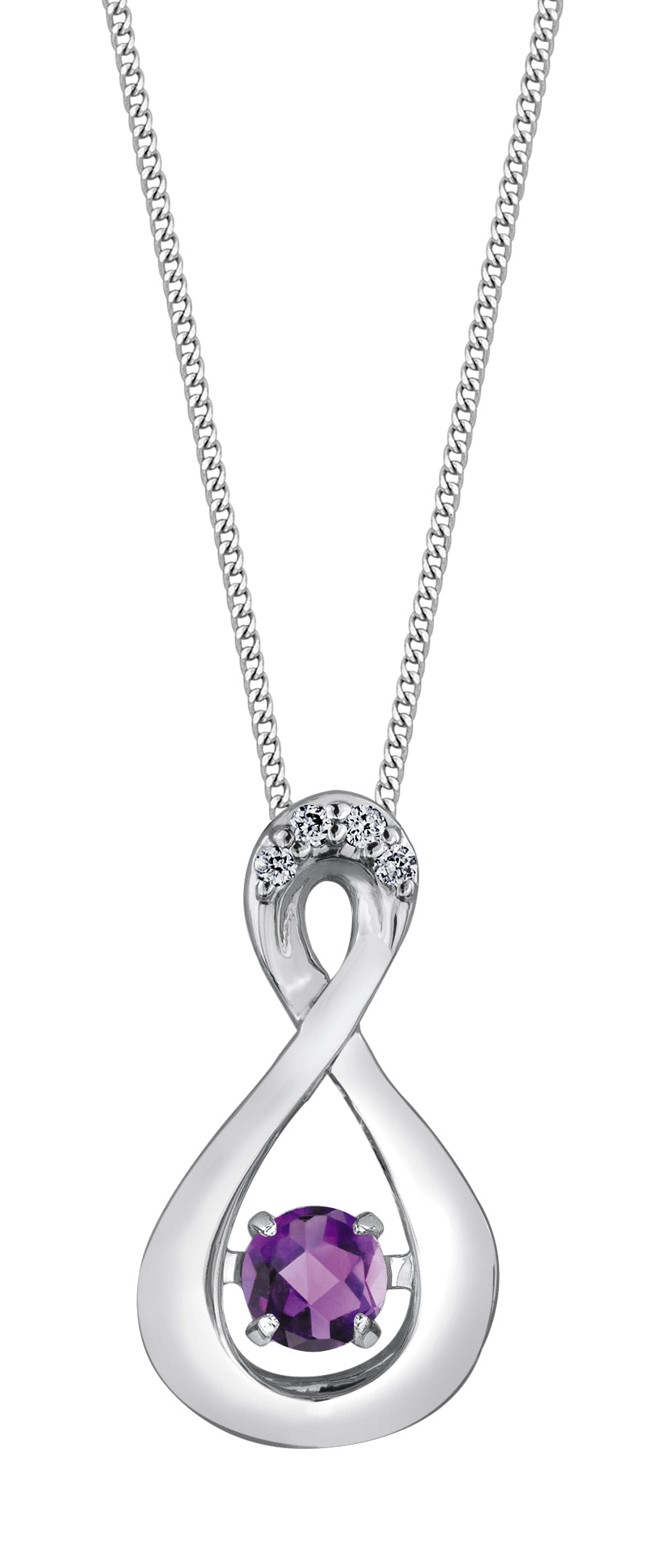 Pulse 10K White Gold Amethyst Teardrop Pendant