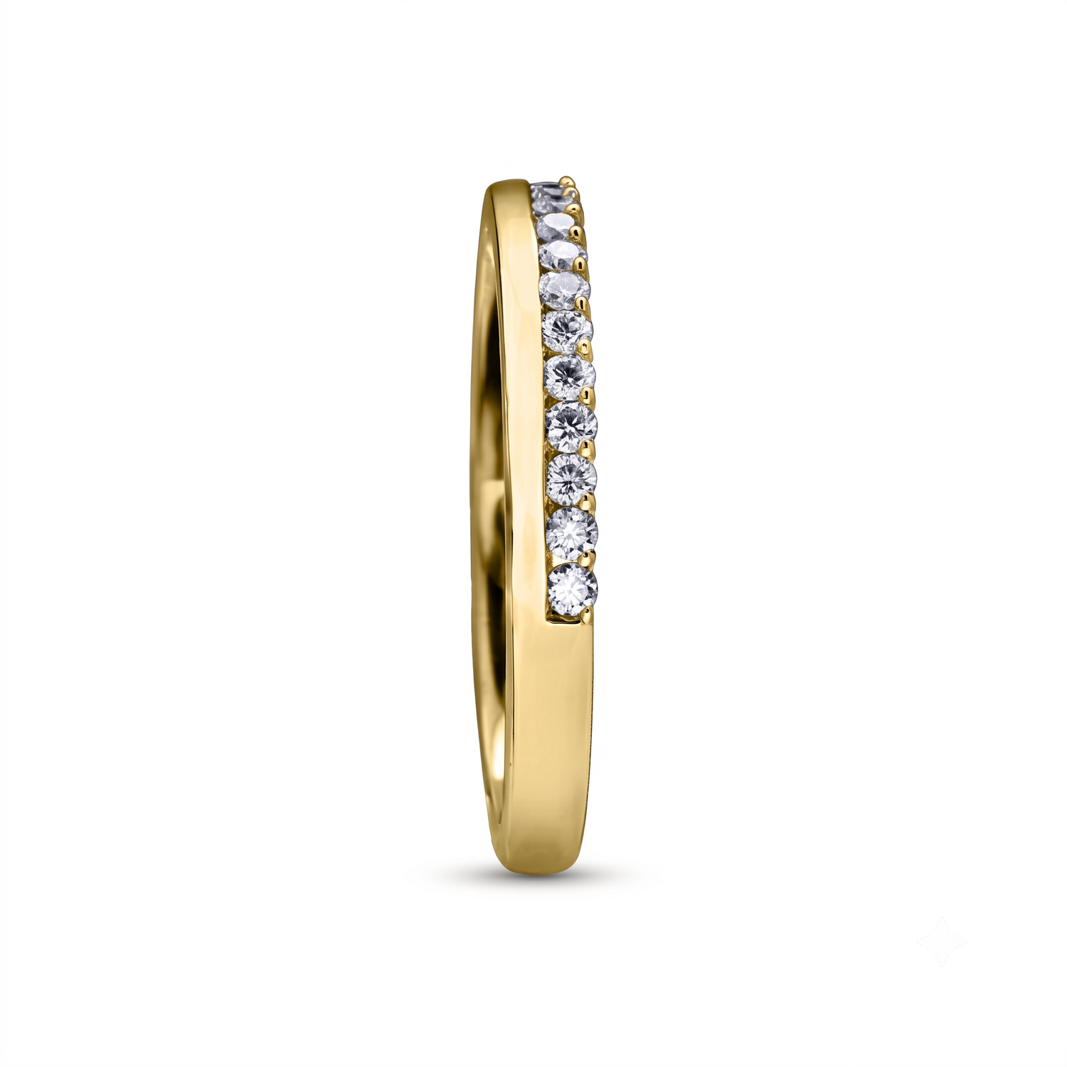 14k Yellow Gold 0.25ctw Offset Natural Diamond Band