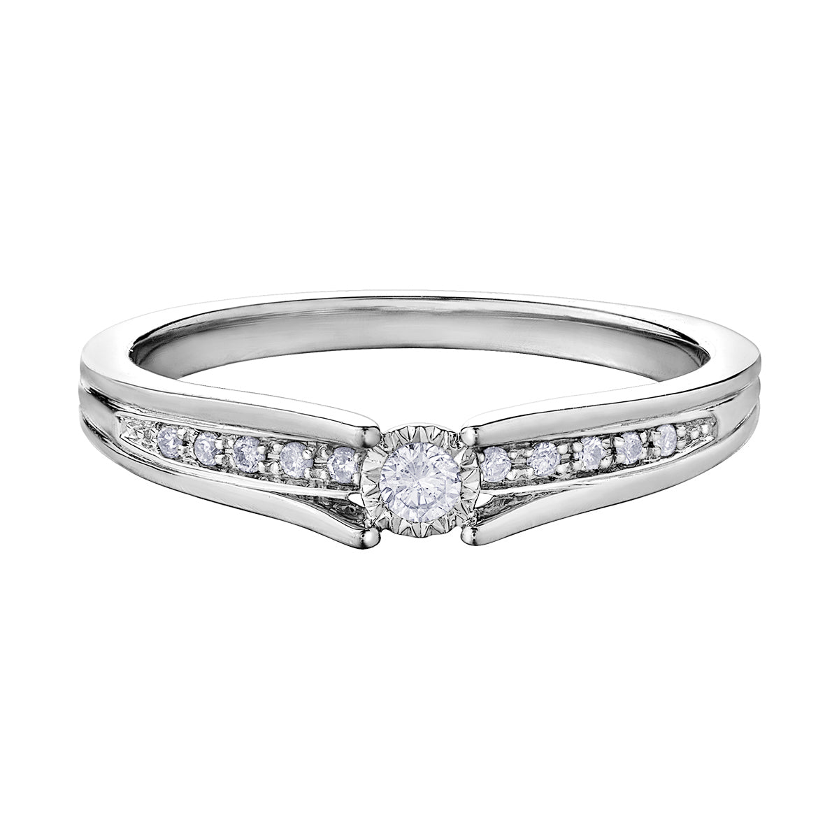 10K Multi-Stone Engagement Ring, 0.10 TDW