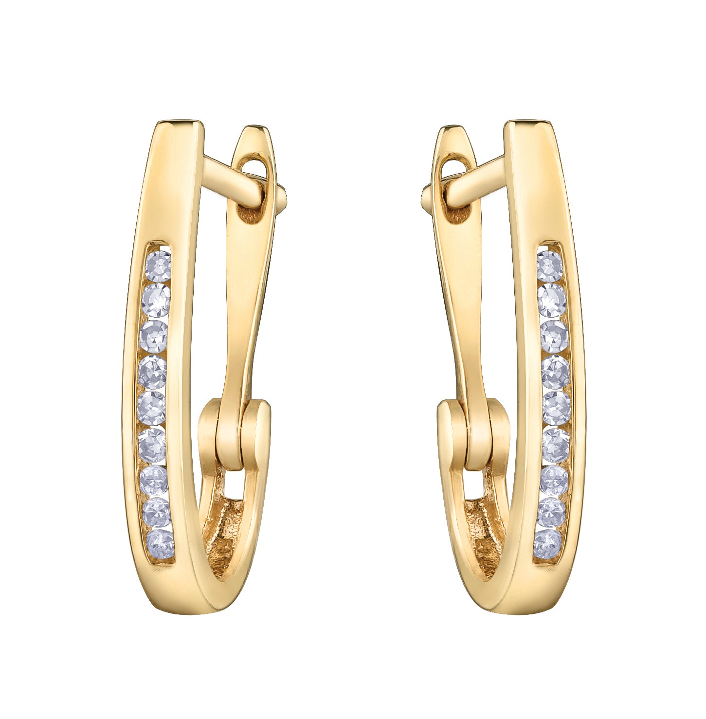 Forever Jewellery 10K Yellow Gold 0.15 tdw Diamond Hoop Earrings