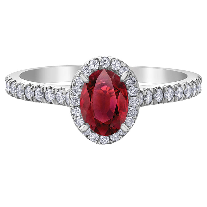 FINAL SALE- 10K Ruby & Diamond Halo Ring