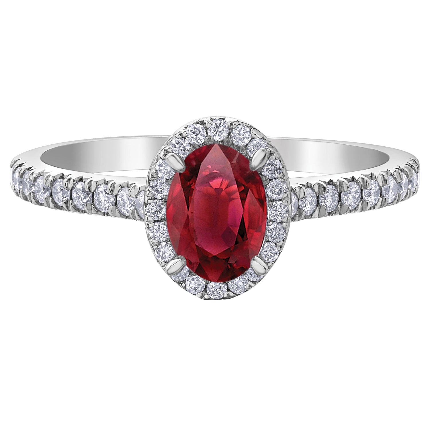 FINAL SALE- 10K Ruby & Diamond Halo Ring