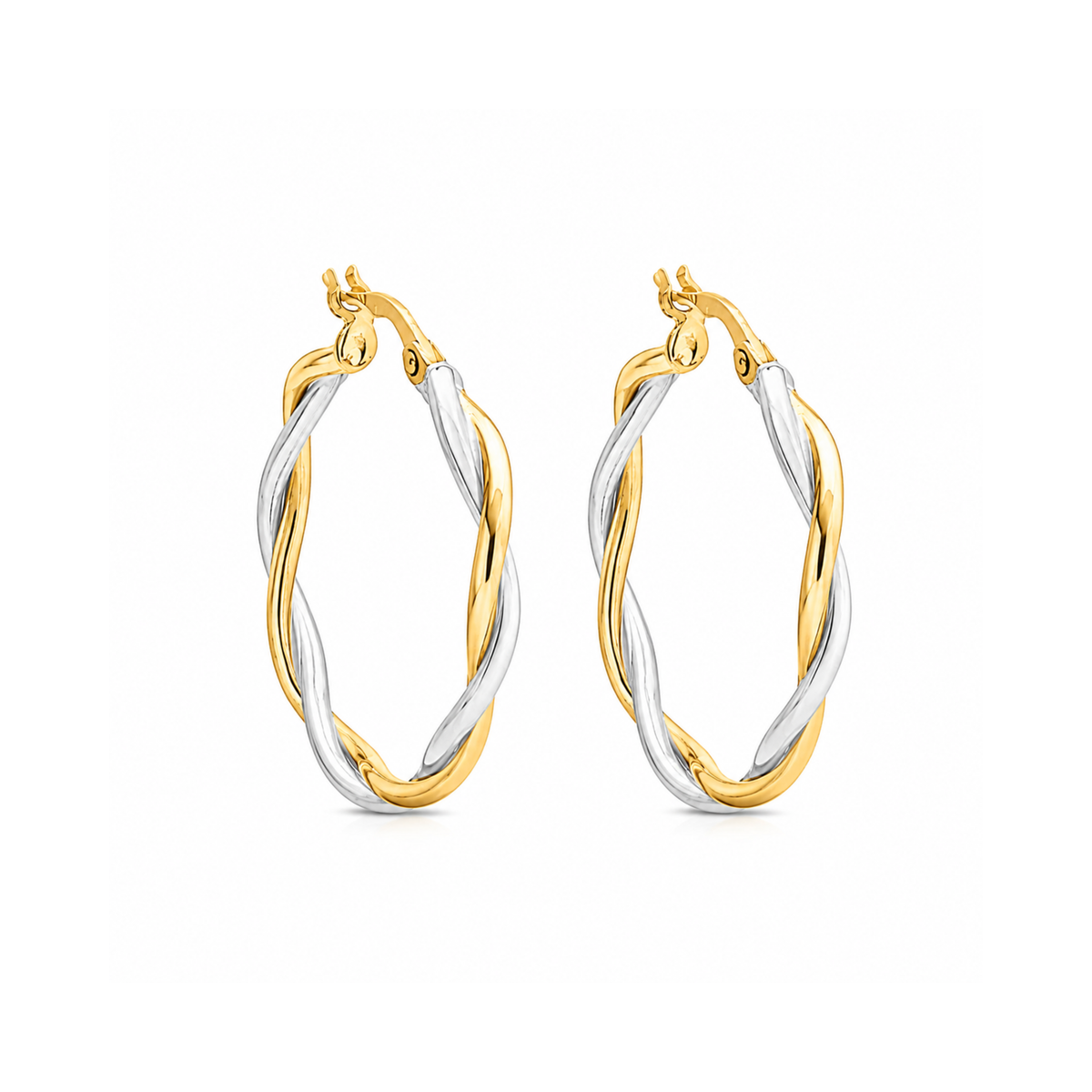 10k Two-Tone 27mm Twisted Hoop
