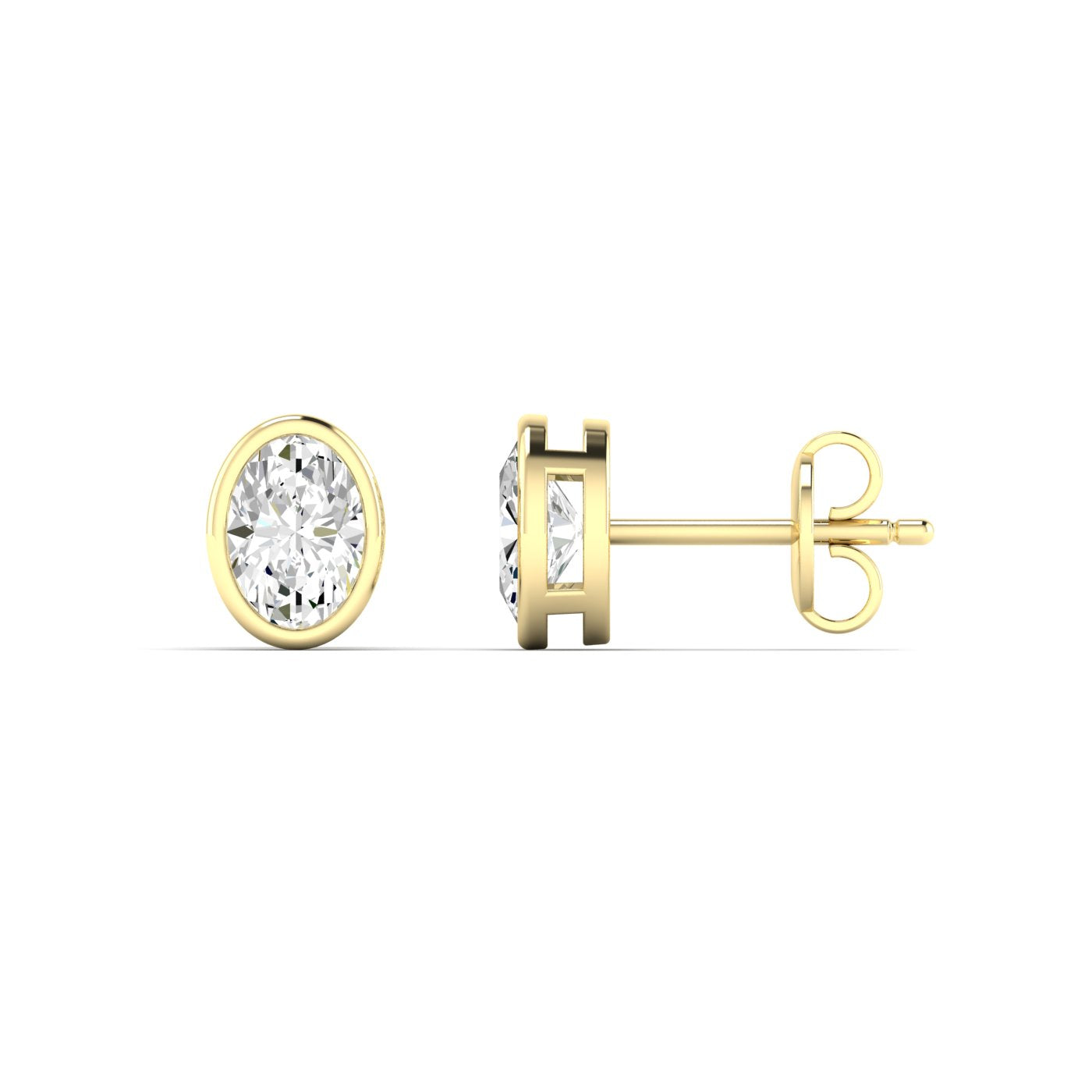 14K Oval  Stud Earrings, 0.50 TDW