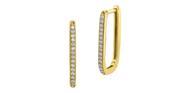 10k Yellow Gold Diamond Hoops 0.12ct