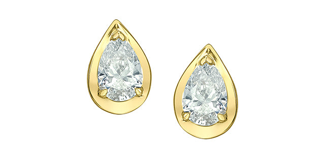 Pear Cut Picture Frame Lab Grown Diamond Earrings, 0.46TDW