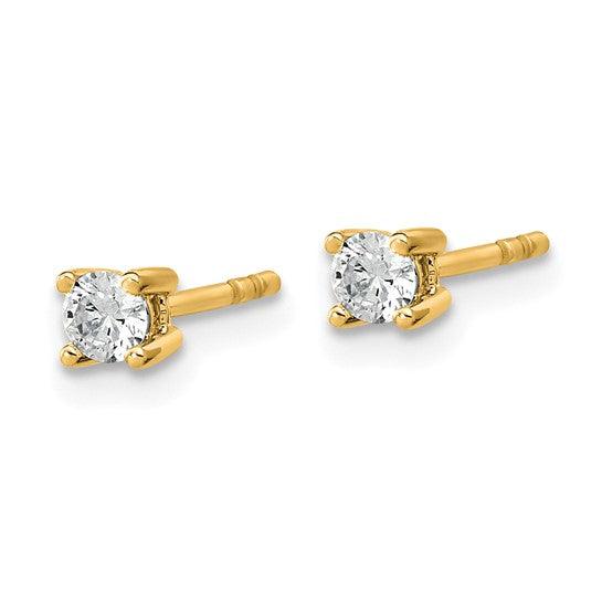 14K Yellow Gold 0.33ctw Round Lab-Grown Diamond Stud Earrings