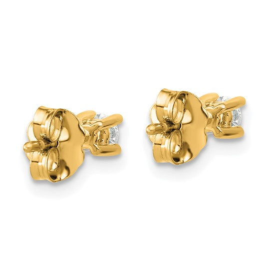 14K Yellow Gold 0.50ctw Round Lab-Grown Diamond Stud Earrings