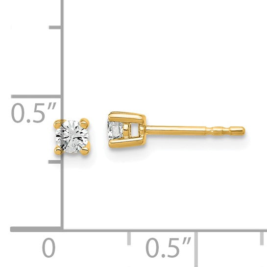 14K Yellow Gold 0.33ctw Round Lab-Grown Diamond Stud Earrings
