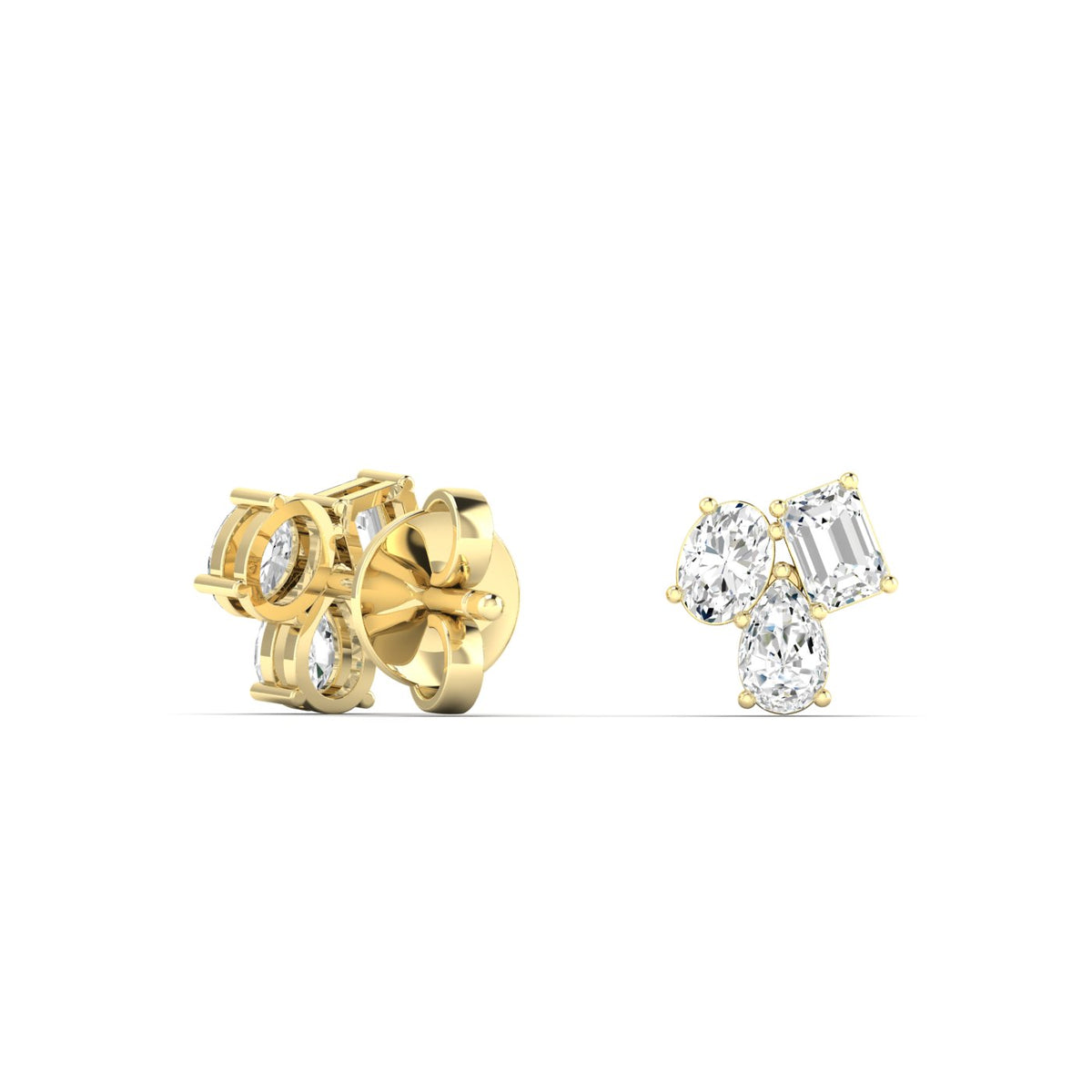 14Ky Multi Shape Stud Earrings, 0.49 TDW