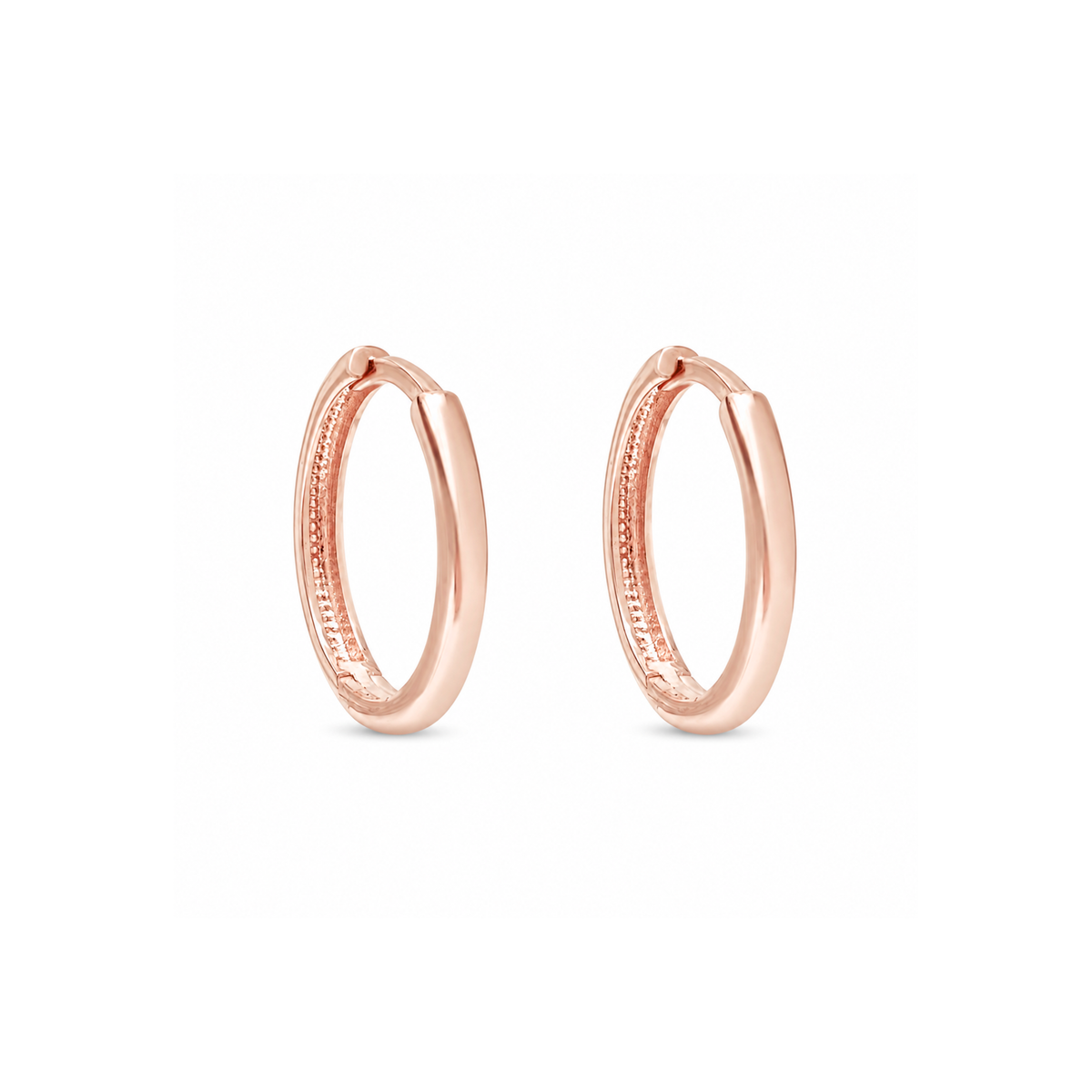 10k Rose Gold Small 12 mm Huggie Hoop Earrings