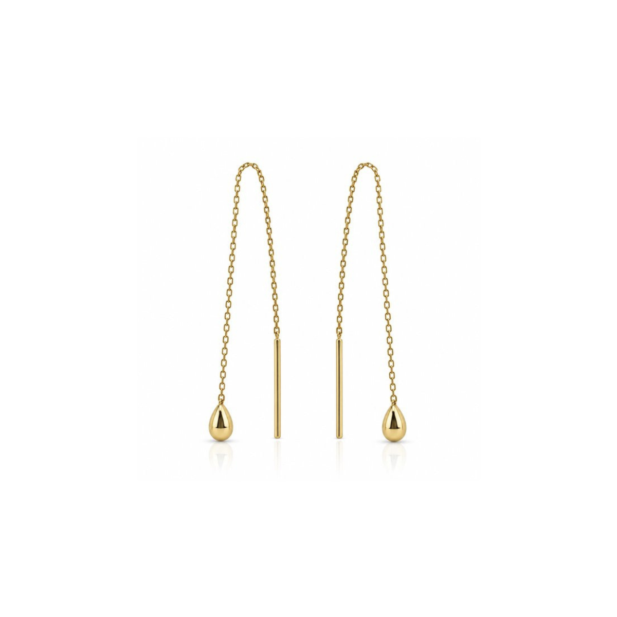 Gold Vermeil Threader Teardrop Earrings