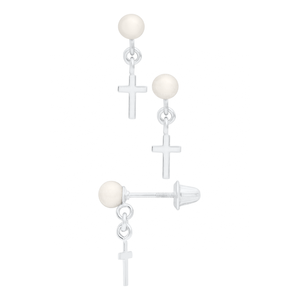 Kiddie Kraft Sterling Silver Cross Earrings.