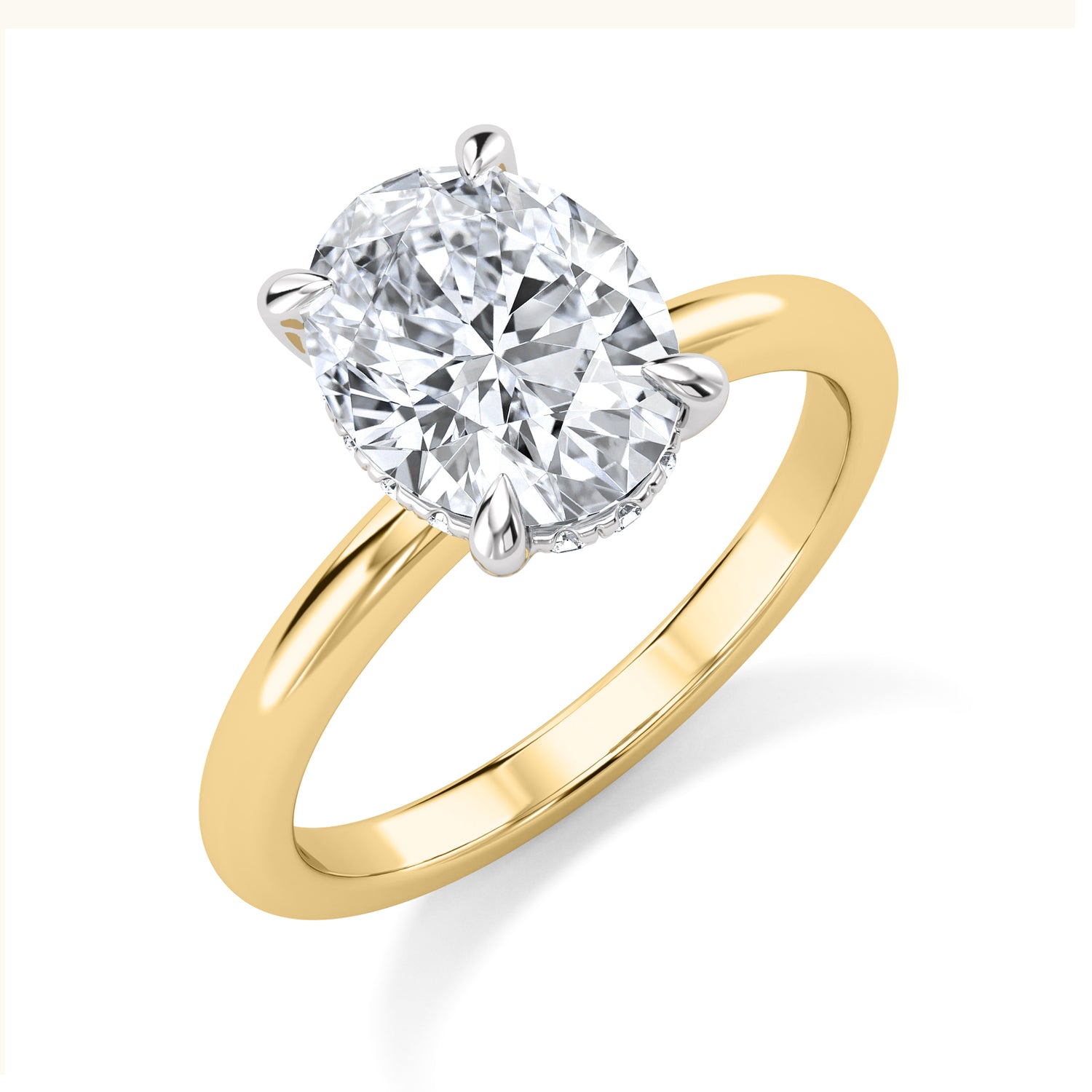 Malo Creations 14K Two-Tone Gold 1.84 tdw Oval Lab Diamond Ring