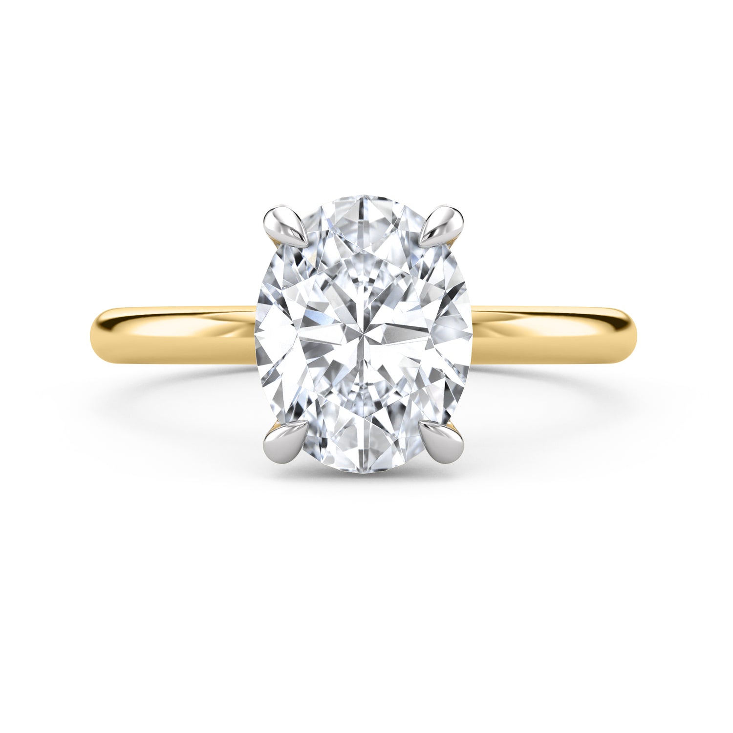 Malo Creations 14K Two-Tone Gold 1.84 tdw Oval Lab Diamond Ring