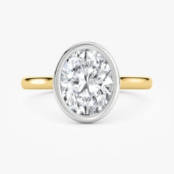 Malo Creations 14K Two-Tone Gold 1.51ct Oval Lab Diamond Ring