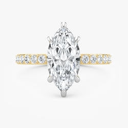Malo Creations 14K Two-Tone Gold 1.50ct Marquise Lab Ring