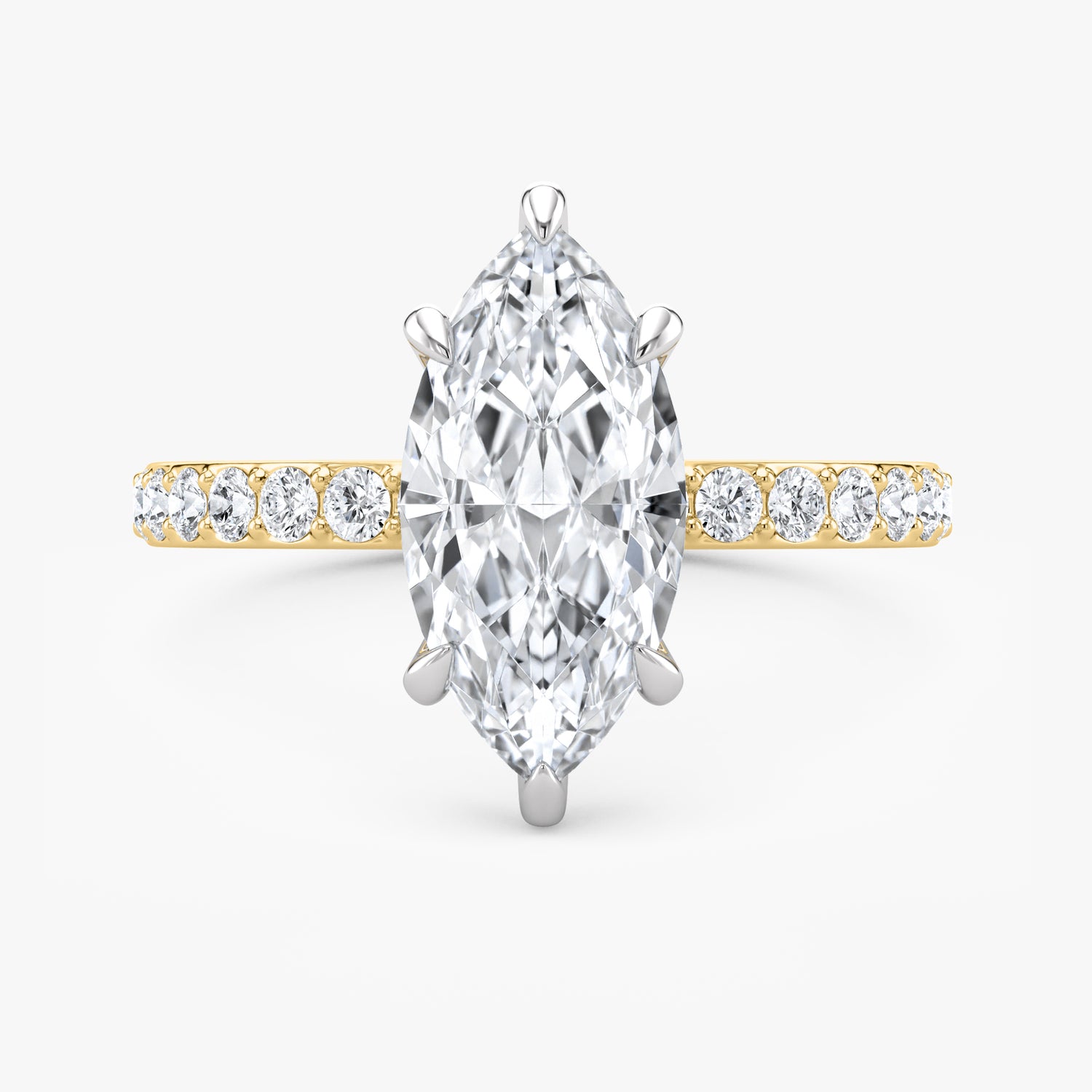 Malo Creations 14K Two-Tone Gold 1.50ct Marquise Lab Ring