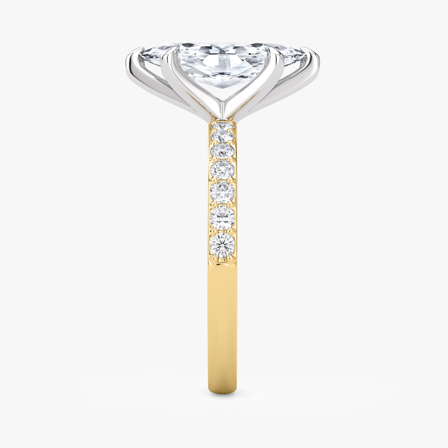 Malo Creations 14K Two-Tone Gold 1.50ct Marquise Lab Ring