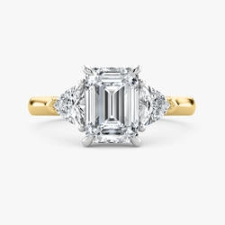 Malo Creations 14K Two-Tone Gold 2.06 tdw Three-Stone Emerald Ring