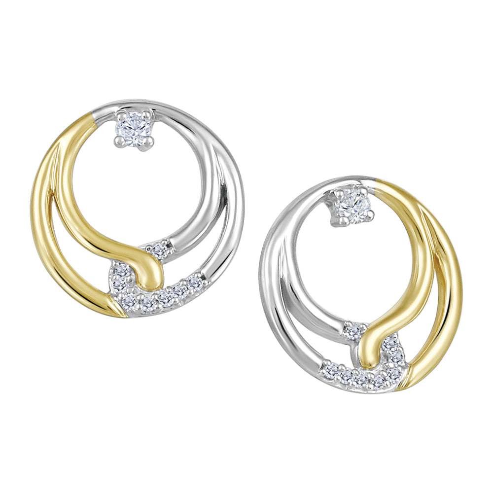 10K Circle Shaped Earrings 0.10TDW