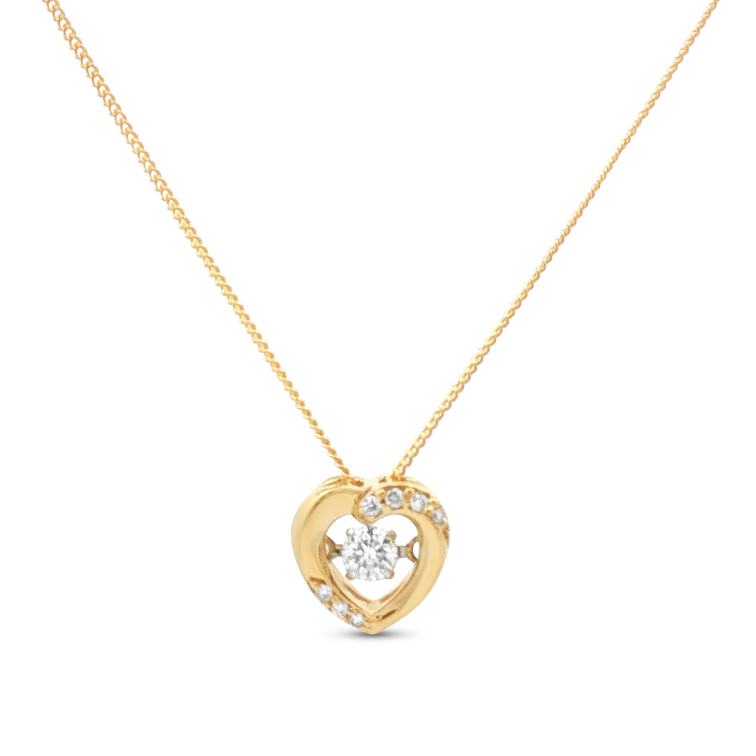 Fire & Ice 10k Gold 0.13tdw Canadian Diamond Heart Pendant