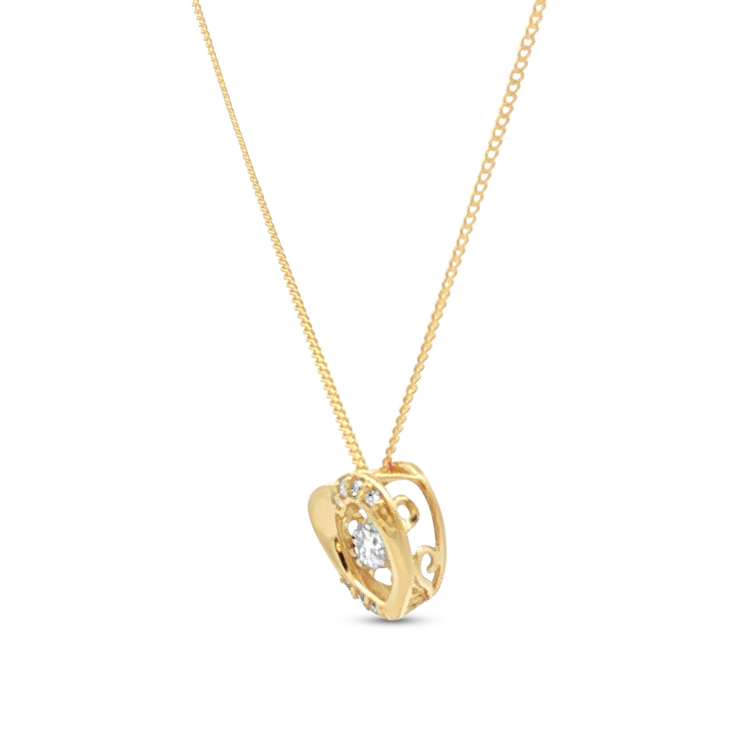 Fire & Ice 10k Gold 0.13tdw Canadian Diamond Heart Pendant