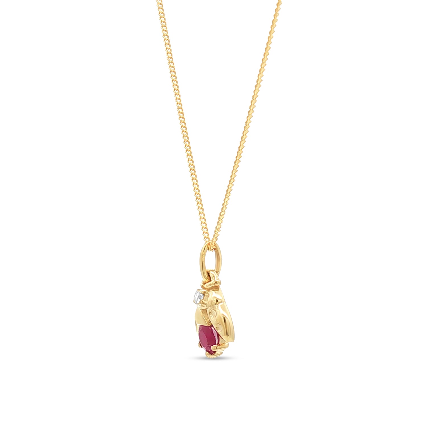 Fire & Ice 10k Gold Ruby & Canadian Diamond Pendant