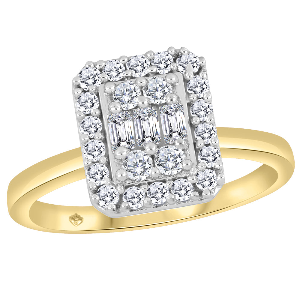 FINAL SALE  - 10 Karat Multi Stone Engagement Ring, 0.15 CT Center