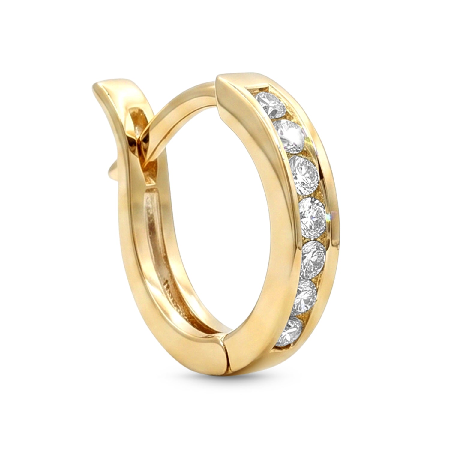 10k Yellow Gold 0.20tdw Large Diamond Hoop Earrings
