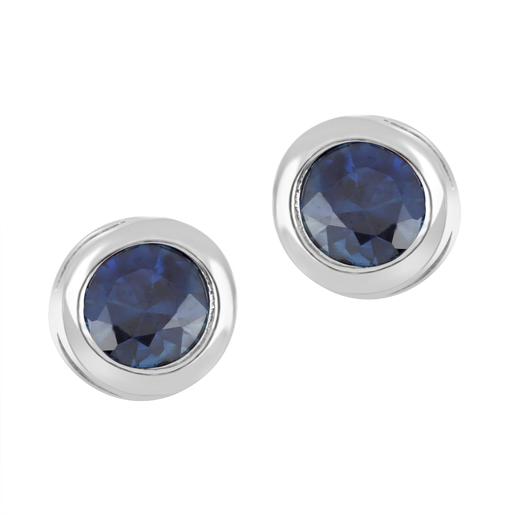 FINAL SALE - 10K Bezel Set Birthstone Earrings - September