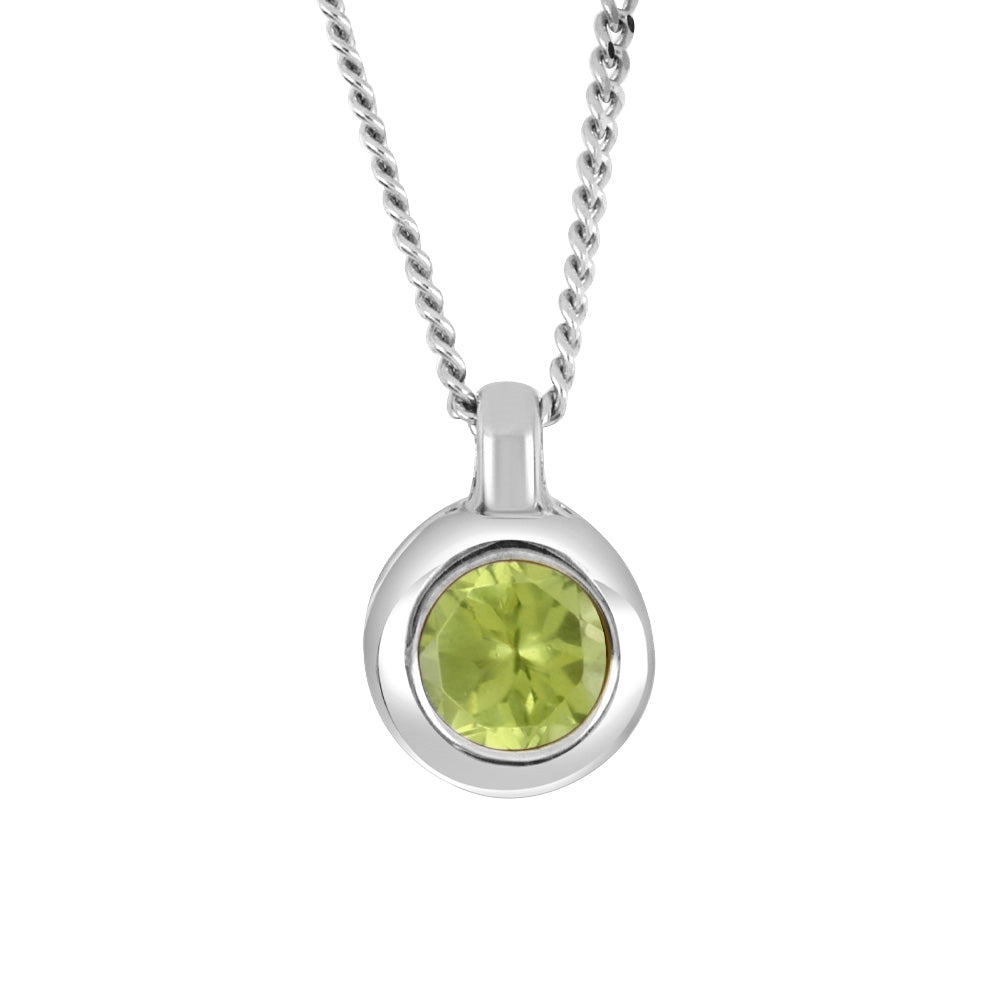 FINAL SALE - 10K Bezel Set Birthstone Pendant - August
