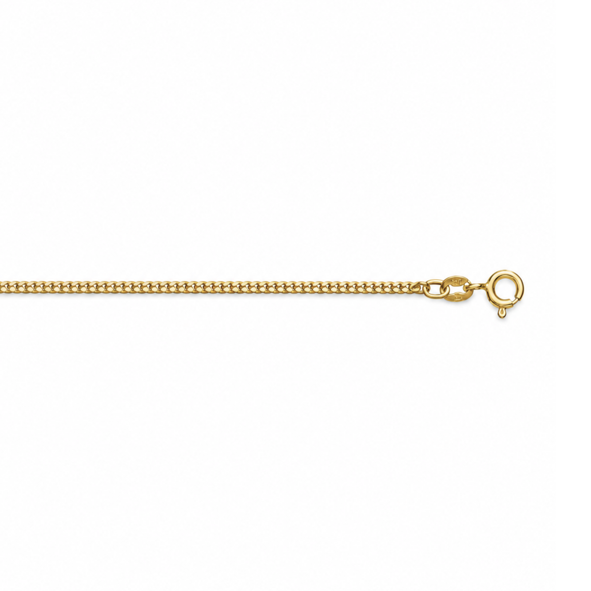 Gold Vermeil Curb Link (1.2mm) Chain, 18"