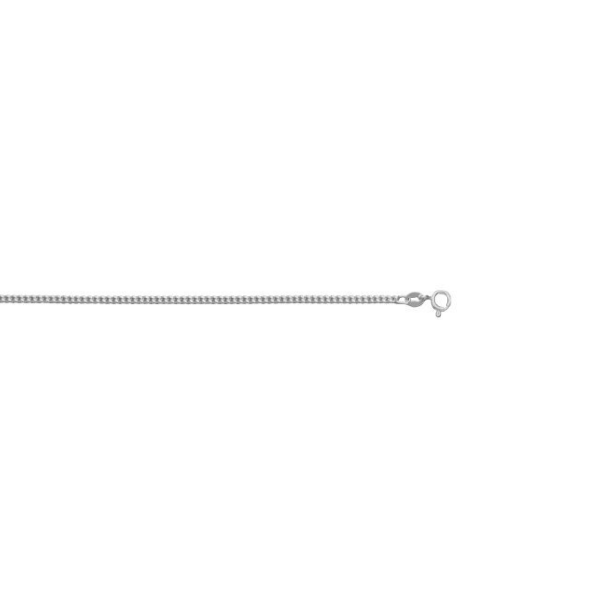 Silver Curb Link (1.2mm) Chain, 16"