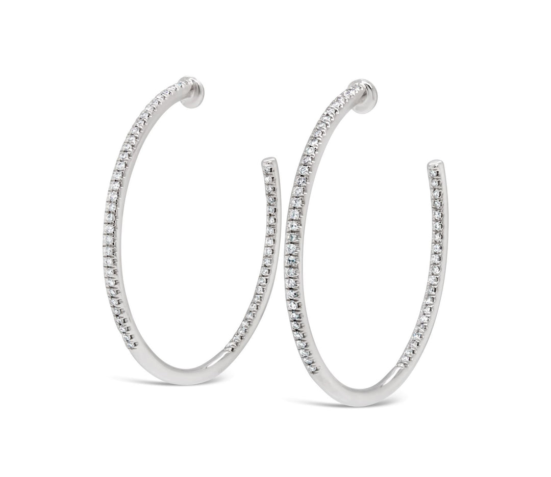 14k Inside Out Diamond Hoop Earrings