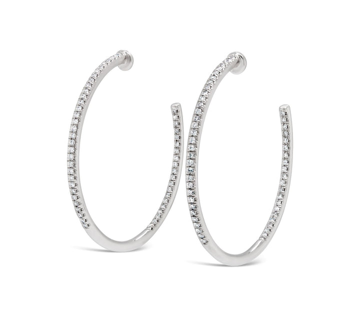 14k Inside Out Diamond Hoop Earrings