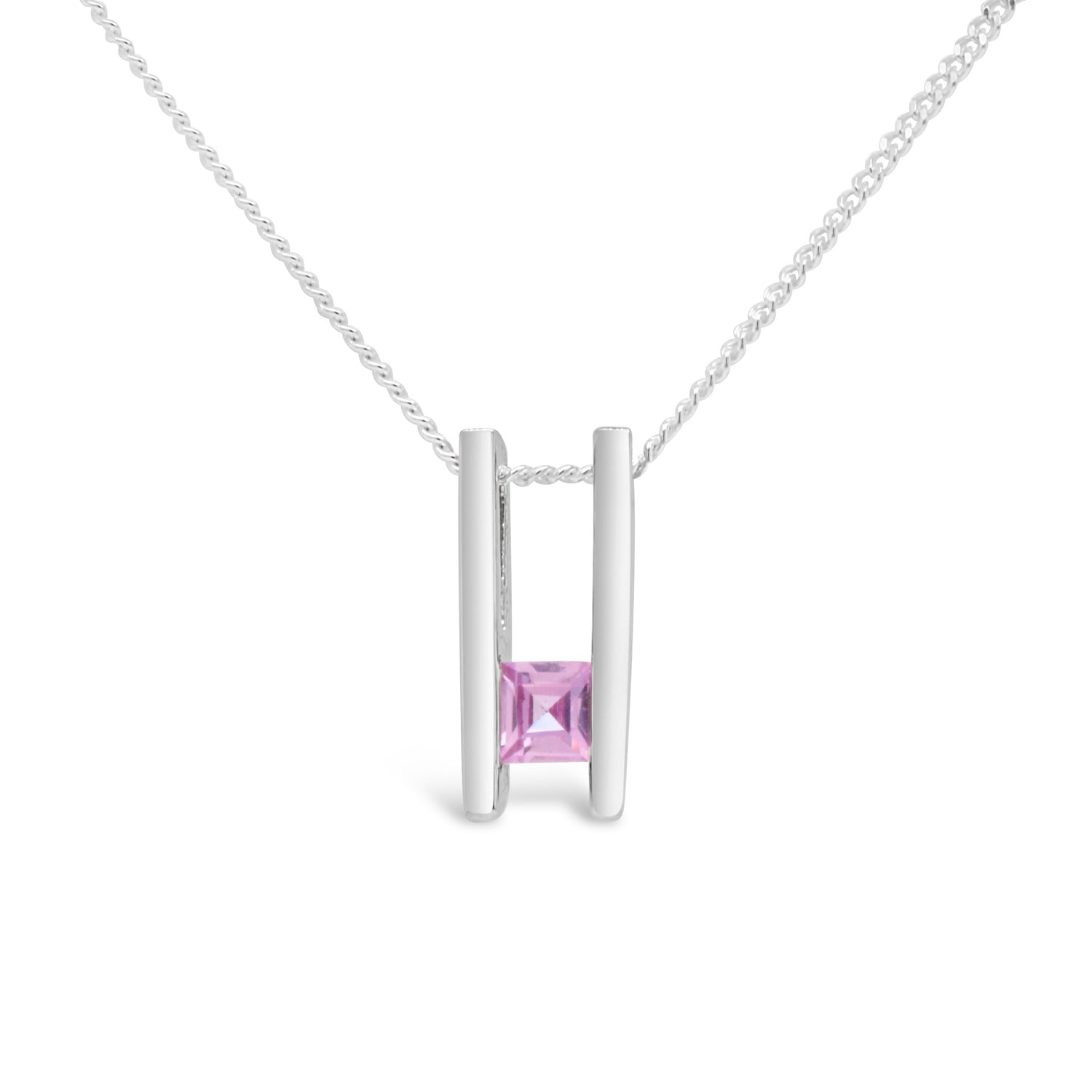 Double Bar Birthstone Pendant, October